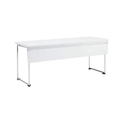 オカムラ アイレート aire-T L14TFZ MG07 ミーティングテーブル 折りたたみテーブル 幅1500×奥行600×高さ720mm ロの字脚 幕板付き 折りたたみ メラミン天板 ホワイト