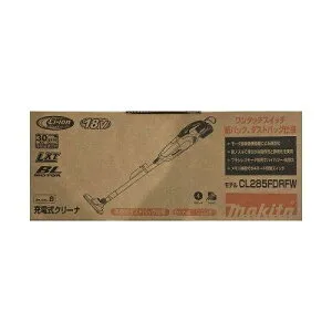 MAKITA マキタ マキタ 充電式クリーナ 18V BLモータ 紙パック式 ワンタッチスイッチ ホワイト白 (バッテリ・充電器付) (CL285FDRFW 7202)