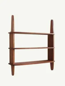 シェルフ 建材 部材 アクシス AXCIS 木製 マホガニー材 天然木 リボン杢 ヴィンテージ風 曲線的なデザイン 組み立て式 3段式ディスプレイシェルフ KOKO ココ 3シェルフ HS3097