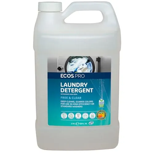 Earth Friendly Products Proline PL9764/04 ECOS Free and Clear Liquid Laundry and Microfiber Detergent, 1 Gallon Bottles (Case of