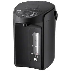 【エントリーで最大全額ポイント還元｜5/6まで】 タイガー｜TIGER 電気ポット クールブラック PIQ-G300KC [3.0L /蒸気セーブ機能つき]