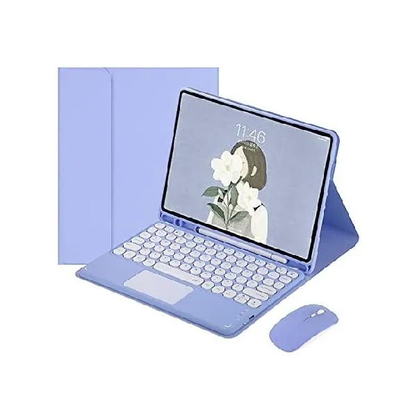 Touch Keyboard Mouse for Samsung Galaxy Tab S8 2022 / Tab S7 2020 11 Inch Tablet Keyboard Case with Touchpad Cute Round Key Color Keyboard De_並行輸入