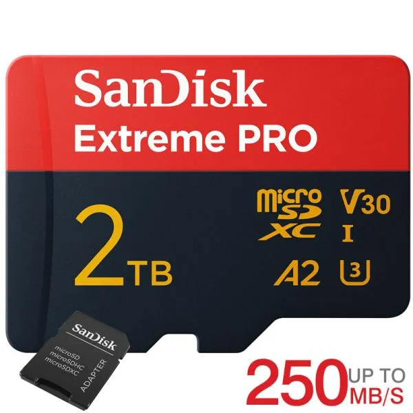 マイクロsdカード microSDXC 2TB SanDisk V30 A2 R:250MB/s W:150MB/s UHS-I U3 SDSQXCD-2T00-GN6MA並行輸入品 翌日配達 宅配便配送