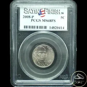 2008 P ジェファーソン ニッケル PCGS MS68 FS フローレス フルステップ ノースポット スタンナー レア+++