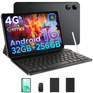 【数限定9000円オフ】キーボード付き SIMフリー Android16 タブレット DOOGEE TABG6MAXセット版 13.4インチ タブレット AI機能 8コア 32GB RAM+256GB ROM+2TB拡張可 FHD+解像度 90Hz 11000mAh大容量バッテリー 18W急