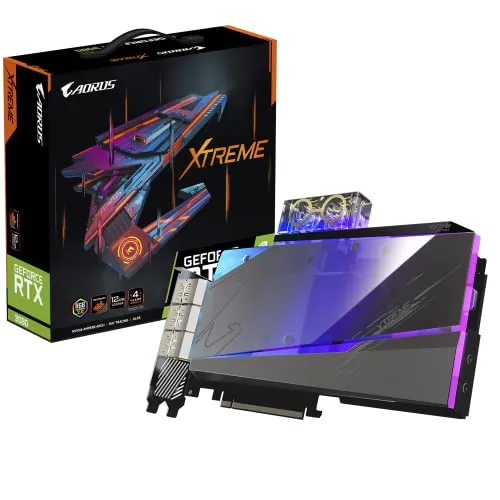 GIGABYTE AORUS GeForce RTX 3080 Xtreme WATERFORCE WB 12G グラフィックスカード、WATERFORCEウォーターブロック冷却システム、12GB 384ビットGDDR6X、GV-N3080AORUSX W