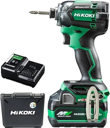 【Amazon.co.jp限定】HiKOKI(ハイコーキ) 18V 充電式 インパクトドライバ WH18DC 初回修理保証 バッテリー1個・充電器・ケース付 WH18DC(XPZ), アグレッシブグリーン