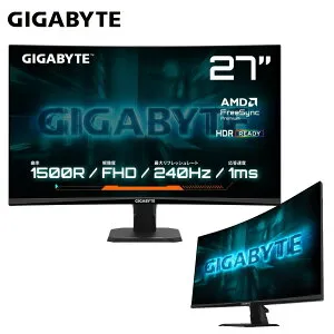 【P3倍 4/24 20:00~4/27 09:59】GIGABYTE ギガバイト GS27FC2 ゲーミングモニター 27インチ 1500R 曲面 VAパネル 240Hz 1ms 応答 HDMI2.0 DisplayPort HDR 99%?sRGB エルゴノミクススタンド 国内正規品