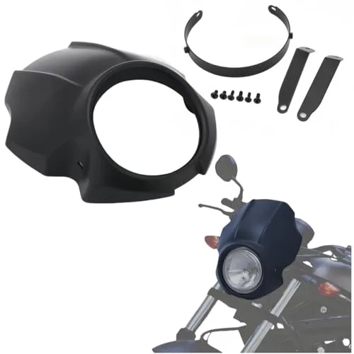 【Aobexalt】「ホンダ レブル CMX250/500 (For Rebel) 2017年~」に対応 ヘッドランプカウルカバー フロントライトフェアリング 傷防止 プロテクター ABS製 ガーニッシュ ブラック色 (マットブラック)