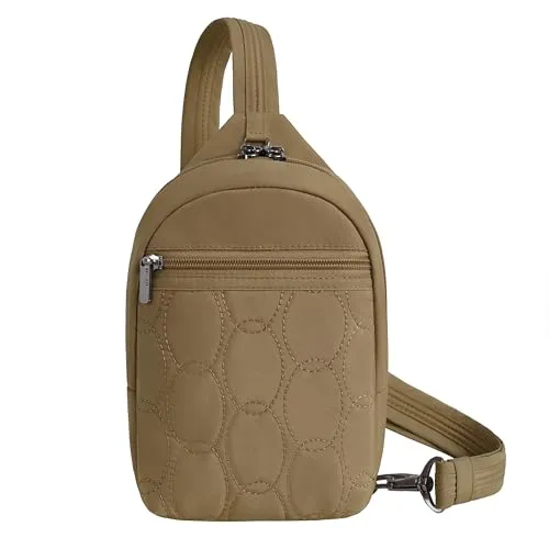 Travelon 盗難防止 滑走路 スモール スリング, ラテ, One Size, Travelon 盗難防止 滑走路 スモール スリング