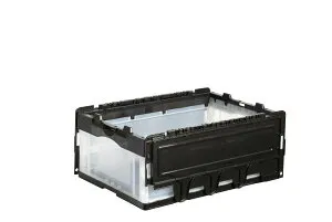 リサイクル 折りたたみコンテナー CF-S31NR ブラック/クリアー 5個セット 日本製 ACCX556