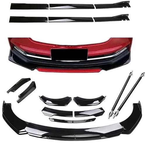 トヨタ カムリ CAMRY 50系 70系 に適用バンパースポイラー フロント バンパー リップ スポイラー 光沢のある黒4分割式 サイドスカート リアスポイラー スポーティー風 カバー トリム グレードアップ 傷防止 プロテクター 軽量 エアロ DIY