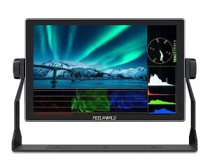 小型モニター FEELWORLD S10 10.1インチワイド(16:9) 液晶ディスプレイ 超高輝度1200nits 12G SDI 4K UHD(4096x2160)表示 ディアルバッテリー搭載可能(F970)