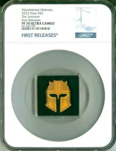 2023年 ニウエ S$2 マンダロリアンヘルメット アーモラー FR NGC PF70 UC ボックス＆COA OGP