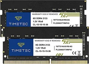 Timetec 16GB KIT(8GBx2枚) ノートPC用メモリ DDR4 2133MHz PC4-17000 1Rx8 (Single Rank) 260 Pin SODIMM Non-ECC Unbuffered 1.2V CL15 RAM