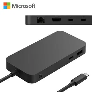 マイクロソフト Surface USB4 ドック USB-C USB-A HDMI Thunderbolt データ転送 40Gbps パススルー充電 最大65W 4K セキュリティロック対応 EP2-19845 (06)