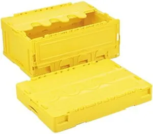 岐阜プラスチック工業 リス 折りたたみコンテナ（フタ付き） 33L CF-S31NR イエロー