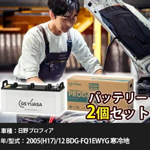 車 バッテリー 日野 プロフィア 2005(H17)/12 BDG-FQ1EWYG 寒冷地 12900cc GSユアサ PRX-170F51×2個 車検整備 自動車用品 【大型直送品】【H31006】