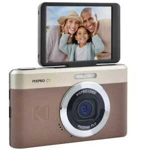 ☆在庫あり！☆ KODAK Pixpro C1 BR ブラウン 超コンパクトデジタルカメラ 13MP BSI CMOS 4倍ズーム 2.8インチLCDスクリーン LEDフラッシュ Marron Brown 並行輸入品 日本語説明書付（QRコードでダウンロー