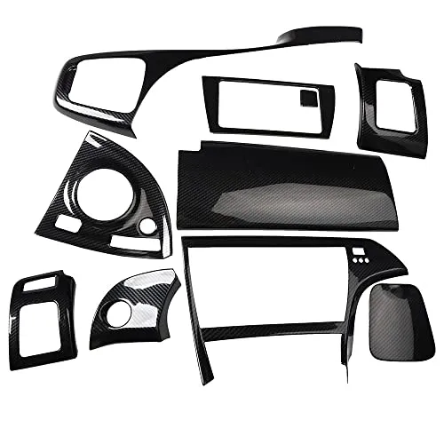 Ginostoxi 適用トヨタ プリウス 30 ZVW30 インテリアパネル セット 内装パネル 3D立体パネル PRIUS ZVW30 炭素繊維スタイル ((カーボン調) 中制御装飾貼 10件)