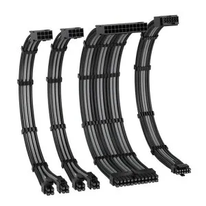 EZDIY-FABPCIe5.012VHPWRPC電源専用PSU延長スリーブケーブル16AWG高性能銅芯ATX24ピン/EPS8ピン(4+4)/GPU16ピン(12+4)対応1000WPC電源ユニット用電源延長