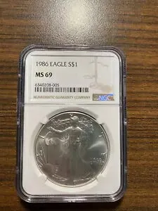 1986-P アメリカン シルバー イーグル ASE $1 NGC MS 69