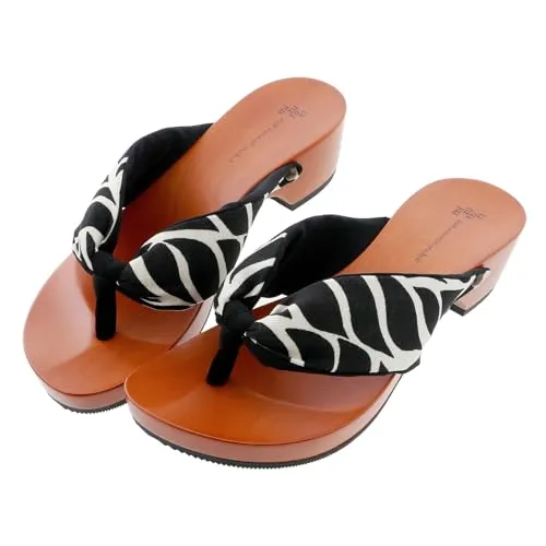 [mizutori] 下駄 レディース hitete リーフ・ブラック×白/黒・黒 KT-53 Mサイズ みずとり 水鳥 女性下駄単品 日本製 足が痛くなりにくい 履き心地の良い下駄 女下駄 女性 浴衣・夏着物に 浴衣下駄