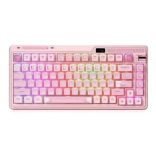 KZZI K75 PRO RGB 75% Wireless Gasket Mechanical Keyboard, Triple Mode Bluetooth 5.0/2.4G/USB-C 82 Keys Hot Swappable Gaming Keyb