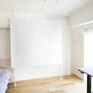 TOSO ナイビス ロールスクリーン間仕切りセット ［メーカー直送品/沖縄・離島等お届け不可］ 縦2本タイプ ロールスクリーン付き(採光・遮光:w180×H220cm) ホワイト/ブラック [メーカー直送品/沖