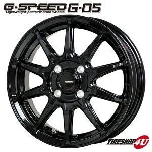 14インチ G.SPEED G-05 14x4.5J 4/100 +45 メタリックブラック MBK 新品 アルミホイール単品1本価格 4本購入で送料無料 ※代引き不可 ジースピード G05 14×4.5 軽自動車 N-BOX タント ムーヴ スペーシア ハ