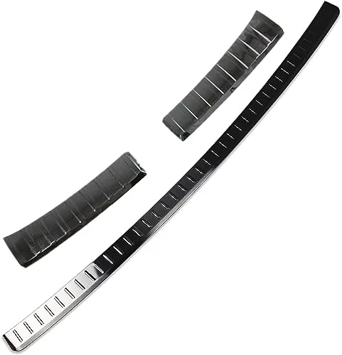 【Super Car Shop】トヨタ カローラクロス 専用 外装 ステンレス リア バンパー ステップガーニッシュ ガード キズ 防止 For Corolla Cross 専用 設計 リア トランク インナー アウター バンパー プロテクター (ブラック