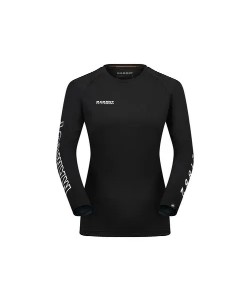 [マルイ]トレッキング QD LOGO PRINT LONGSLEEVE T-SHIRTS AF WOMEN/マムート（MAMMUT） BLACK-WHITE PRT3