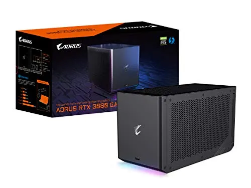 GIGABYTE AORUS RTX 3080 ゲームボックス (REV2.0) eGPU、WATERFORCE オールインワン冷却システム、LHR、Thunderbolt 3、GV-N3080IXEB-10GD REV2.0 外部グラフィックスカード。