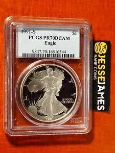 1991 S プルーフ シルバー イーグル PCGS PR70 DCAM クラシック ブルー ラベル