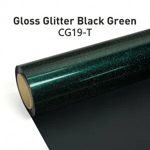 KKVINYL カーラッピングフィルム Gloss Glitter Black/Green (1.52mx18m)