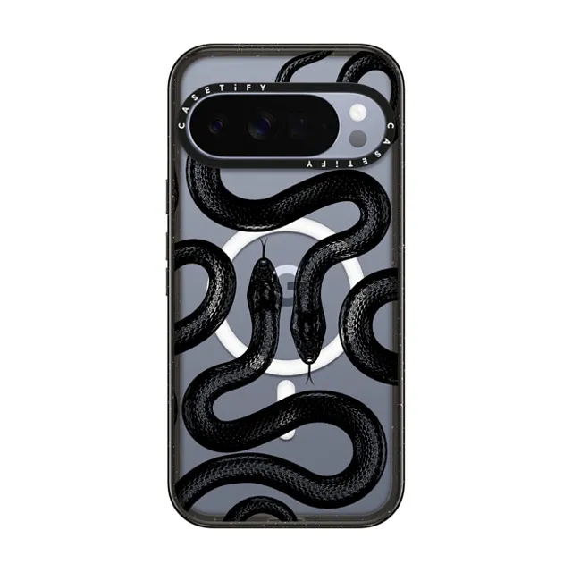 CASETiFY Pixel 10 Pro XL ケース ブラック マグネット式 インパクトケース Snake,Animal Animal,Snake,Minimalism,Hype,Yes Black Kingsnake