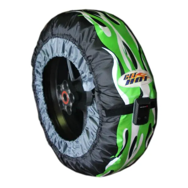 GET HOT ゲットホット タイヤウォーマー GP-EVOR V2 カラー：グリーン／ホワイト CBR1000RR YZF R1 ZX10R GSXR1000 S1000RR 1098 CBR600RR YZFR6 GSXR600 ZX6R