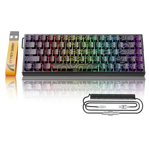 ATTACK SHARK X68MAXHEラピッドトリガー キーボード フルアルミCNC 高性能 ゲーミングキーボード 8000HzポーリングRT0.005mm調整 超低遅延0.08msレイテンシー有線ホール効果60%レイアウト68キー 磁気スイッチ ホッ