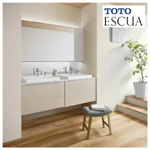 【LINEクーポン配布中】洗面化粧台 エスクア 間口1500mm TOTO [ESCUA11] ミラー一面鏡（上下間接照明・調色機能付き） セットプラン メーカー直送