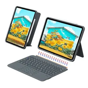【タッチパッド&テンキー付き】iPad A16 11世代/10世代 キーボード付きケース 標準日本語配列 iPad Air 11インチ M3/M2 10.9インチ 第4/5世代 Pro 11インチ 第1/2/3/4世代 マグネット脱着式 横/縦置き bluetoo