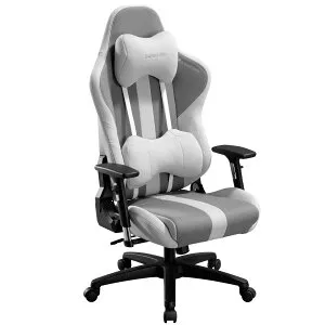 Bauhutte(バウヒュッテ) ゲーミングチェア G-551-WH ファブリック リクライニング 3Dアームレスト ランバーサポート ロッキング機能 ホワイト