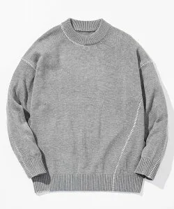 AKM Contemporary エイケイエムコンテンポラリー ステッチデザインクルーネックニット メンズ おしゃれ かっこいい ブランド