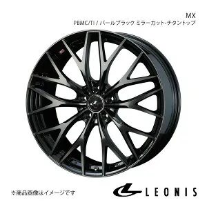 LEONIS/MX WRX STI VAB 6ポットキャリパー アルミホイール1本 【18×8.0J 5-114.3 INSET42 PBMC/TI(パールブラック ミラーカット/チタントップ)】0037441