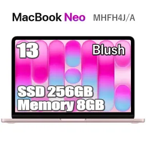 【新製品】MacBook Neo 256GB SSD 8GB メモリ Apple A18 Proチップ MHFH4J/A 13インチ 6コア ブラッシュ Liquid Retina ディスプレイ 新品 未開封 1年保証 アップル 13型 MHFH4JA マックブックネオ 本体
