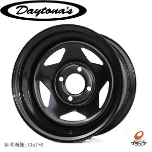 【取り寄せ品】 送料無料 4本セット ホイールのみ MRT DAYTONA'S S/R ブラック 13インチ 7.0J インセット0 4穴 PCD100 ハブ径68 MORITA 森田システム デイトナ SR ストリートレーサー ゴムバルブ付属 スチ