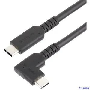 ■スターテック USB-Cケーブル/L字型/高耐久/2m/USB 3.2 Gen 1/4K60Hz DPalt/100W PD/同期充電 RUSB315CC2MBR(6527439)[法人・事業所限定][外直送元]