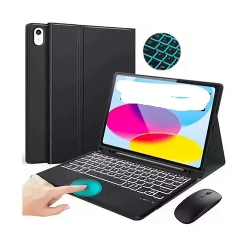 Luopan タブレットケースとカバー, キーボードとケースのセット iPad Pro 11 インチ 2024/2025 ユニバーサルに最適(Black+touch backlit KB+mouse)
