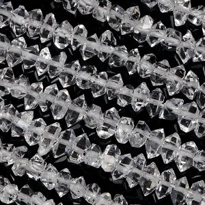 ニューヨーク産 ハーキマーダイヤモンド 原石ビーズ 3～5mm【1連販売】▽ ドリームクリスタル ハーキマー水晶 水晶 水精 石英 Crystal quartz 4月の誕生石 連売り 天然石 ビーズ パワーストーン