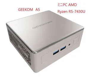 【超コンパクト高性能ミニPC】GEEKOM A5 R5-7430U 8GB RAM＋256GB SSD Windows 11 Pro Wi-Fi 6・2.5G LAN対応 新品 正規品 送料無料