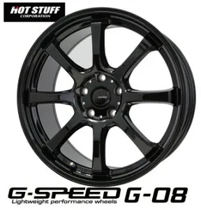 16インチ 5H114.3 6.5J+50 5穴 4本 ジースピードG08 ホイール G.speed G-08 HOT STUFF ホットスタッフ メタリックブラック